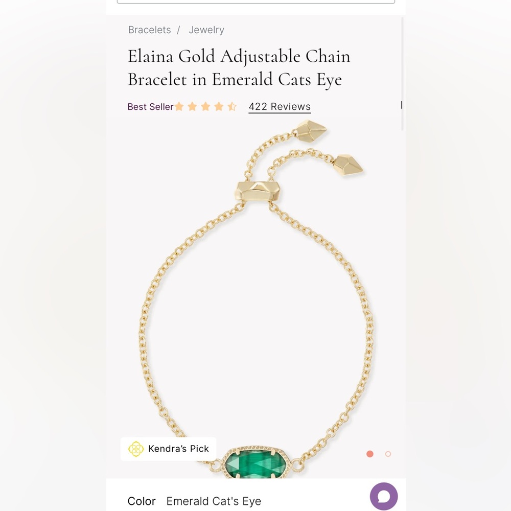 Gold / Green Adjustable Chain Bracelet💚💚💚💚